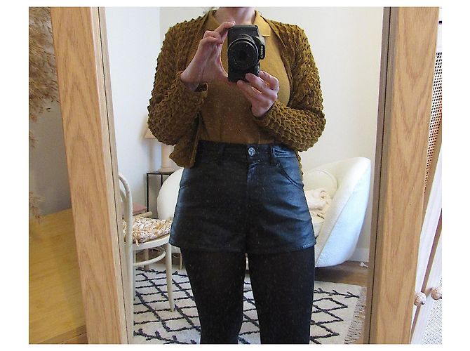 Micro shorts Chanel pretos de algodão - vista 12