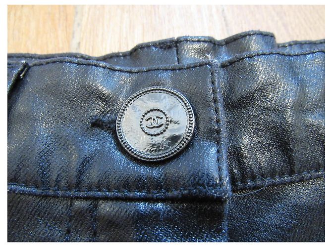 Micro shorts Chanel pretos de algodão - vista 3