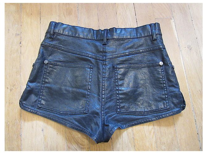 Micro shorts Chanel pretos de algodão - vista 9