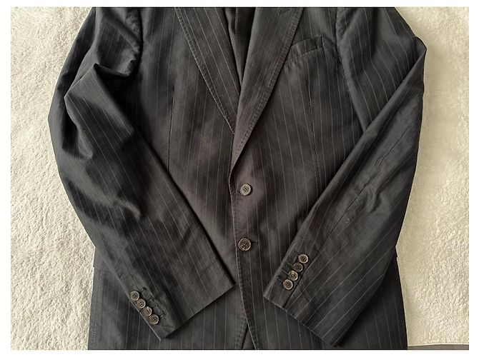 Completo Roberto Cavalli gessato in cotone blu scuro - vista 16