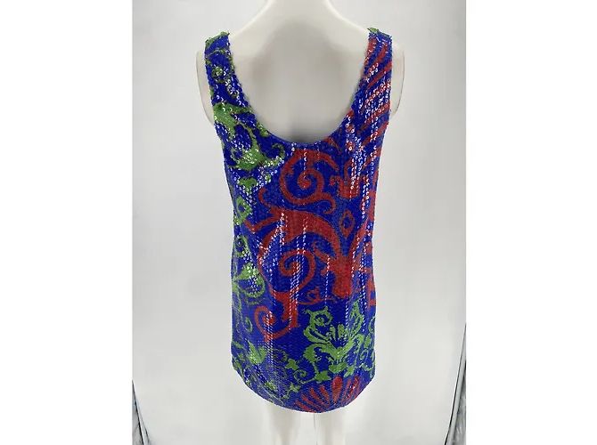 Versace Kleider T.FR 38 Glitzer Blau - Ansicht 2