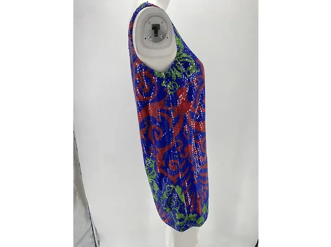 Versace Kleider T.FR 38 Glitzer Blau - Ansicht 3