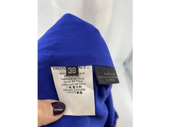 Versace Kleider T.FR 38 Glitzer Blau - Ansicht 6