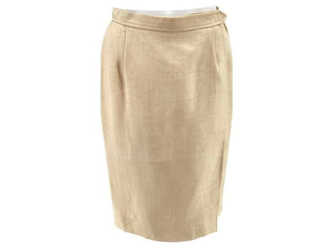 Jupe Longue Femme Kokomarina En Lin Et Rayonne Beige - Taille 42 - Style Décontracté