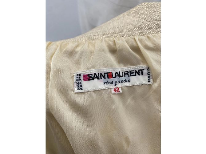 YVES SAINT LAURENT Faldas T.fr 42 lino Beige - vista 5