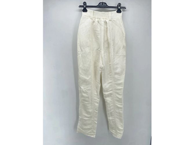 Maje AJE Pantalones T.Reino Unido 8 lino Blanco - vista 3