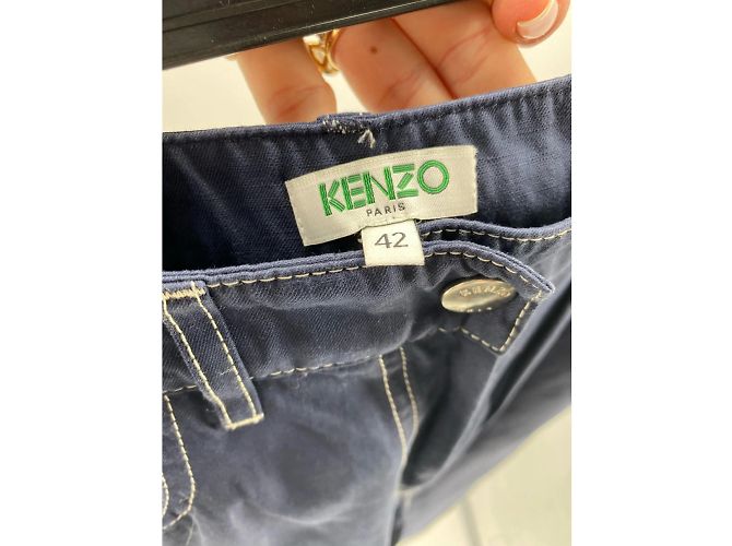 KENZO Pantalón T.fr 42 Algodón Azul marino - vista 3
