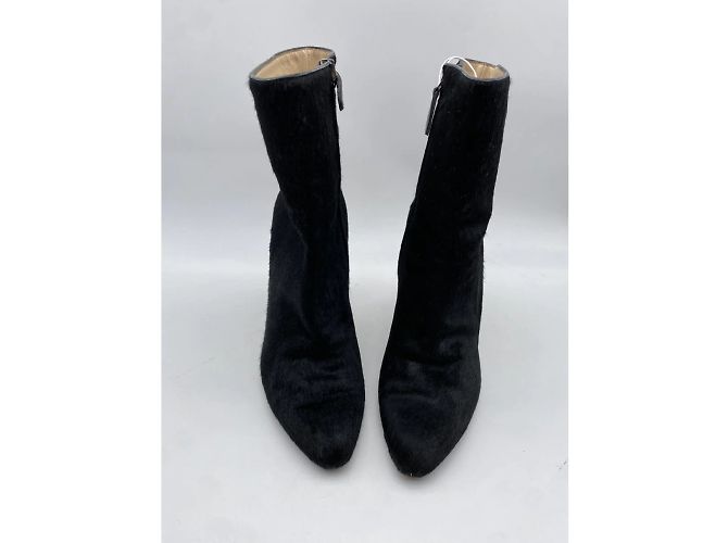 Autre Marque BETTINA VERMILLON Ankle boot T.eu 38.5 Couro de bezerro estilo pônei Preto - vista 3