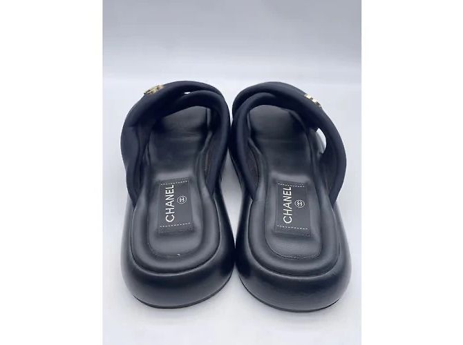 CHANEL  Mules & clogs T.eu 39 cloth Black - view 5