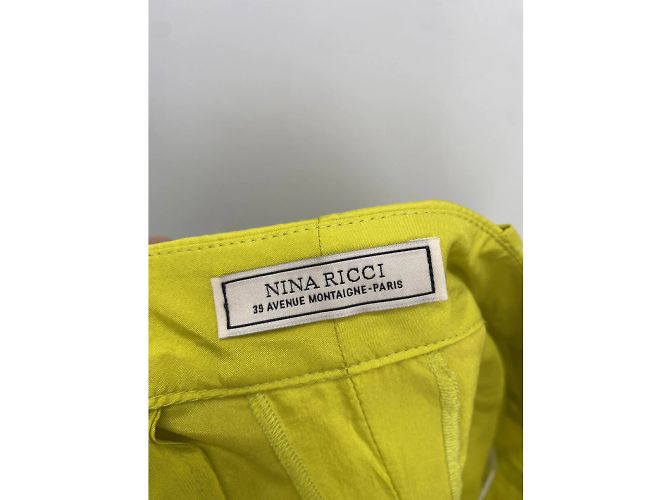 NINA RICCI Pantalón T.fr 36 Seda Amarillo - vista 3