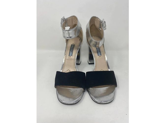 PRADA Sandalen T.EU 38.5 Rindsleder Silber - Ansicht 3