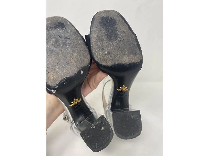 PRADA Sandalen T.EU 38.5 Rindsleder Silber - Ansicht 4