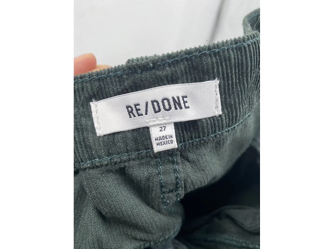 RE/DONE Hose T.fr 38 Samt Grün - Ansicht 5