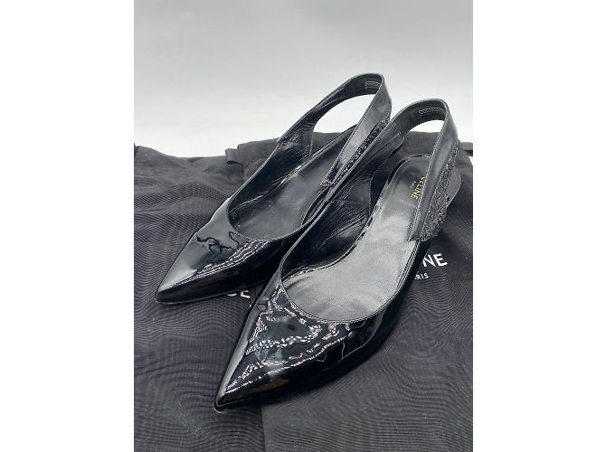 Céline CELINE Sandalen T.EU 38 Lackleder Schwarz - Ansicht 7