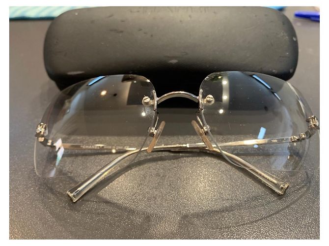 Gafas de sol Chanel plateadas de acetato Plata - vista 4
