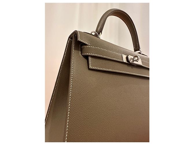 Hermès Bolsa de kelly 28  ETUPE EPSOM Gris pardo - vista 10