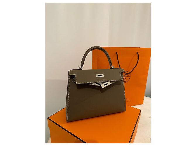 Hermès Bolsa de kelly 28  ETUPE EPSOM Gris pardo - vista 11