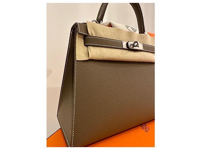 Hermès Bolsa de kelly 28  ETUPE EPSOM Gris pardo - vista 13