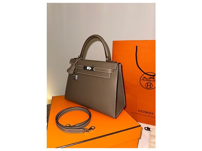 Hermès Bolsa de kelly 28  ETUPE EPSOM Gris pardo - vista 14