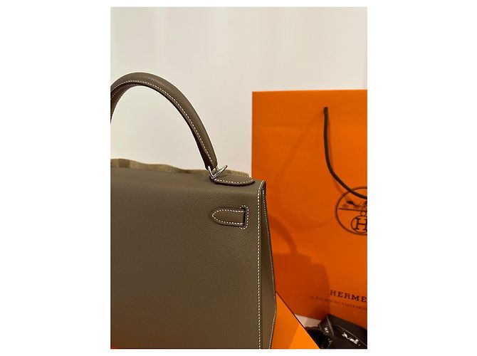 Hermès Bolsa de kelly 28  ETUPE EPSOM Gris pardo - vista 15