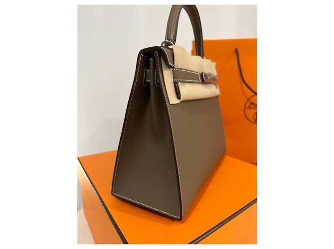Hermès Bolsa de kelly 28  ETUPE EPSOM Gris pardo - vista 3