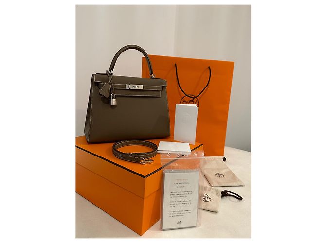 Hermès Bolsa de kelly 28  ETUPE EPSOM Gris pardo - vista 7