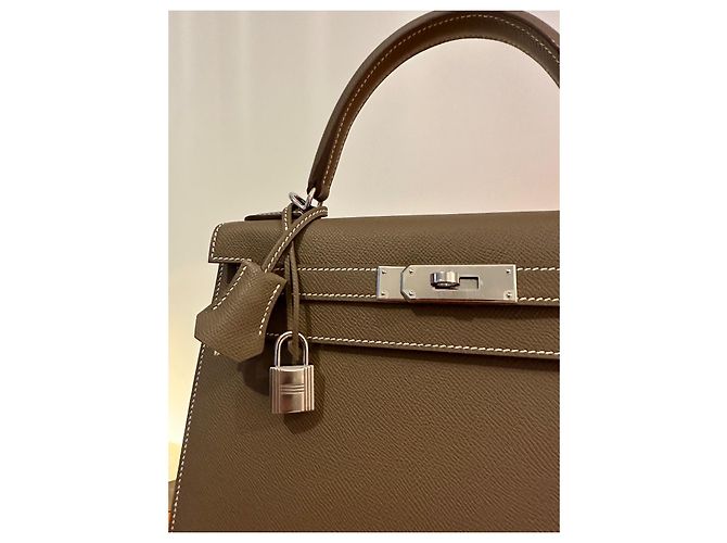Hermès Bolsa de kelly 28  ETUPE EPSOM Gris pardo - vista 8