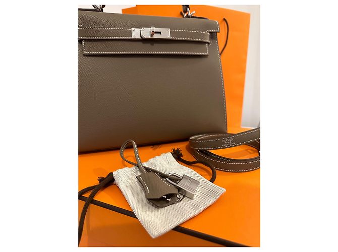 Hermès Bolsa de kelly 28  ETUPE EPSOM Gris pardo - vista 9