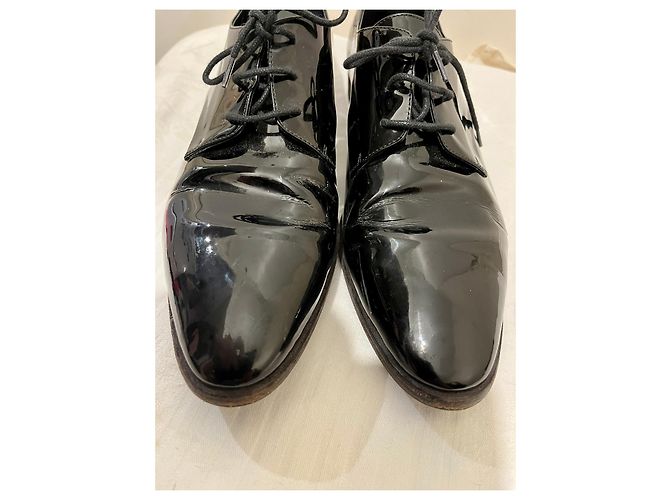 Derby stringate Burberry in vernice nera - vista 9