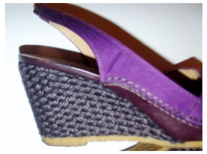 MARC BY MARC JACOBS SECONDA MANO ZEPPE TRIMATERIE TOPO RICAMATO 38.5 Viola scuro - vista 5