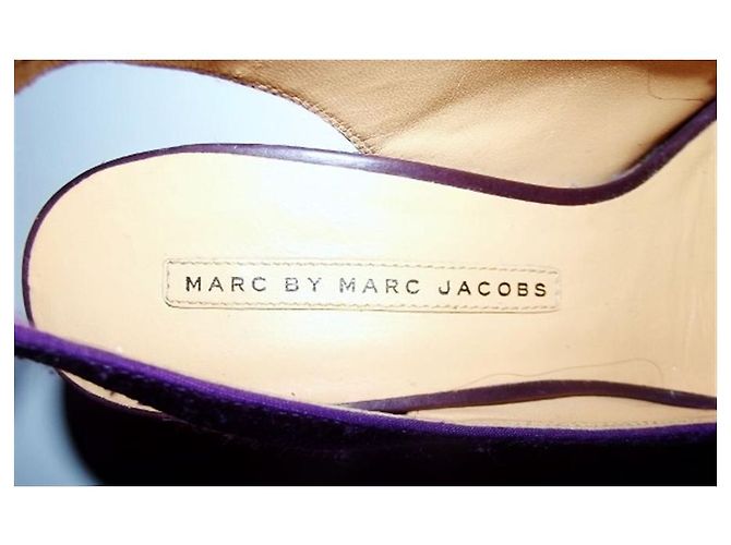 MARC BY MARC JACOBS SECONDA MANO ZEPPE TRIMATERIE TOPO RICAMATO 38.5 Viola scuro - vista 6