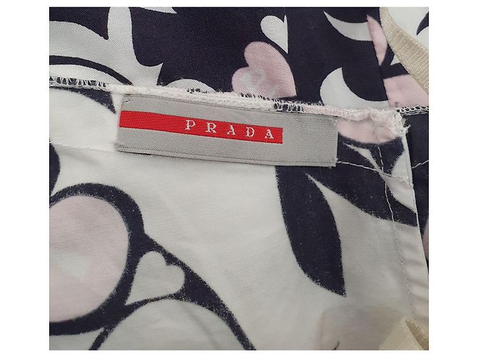 Prada Kleid aus Baumwolle mit elastischen Trägern Mehrfarben - Ansicht 7