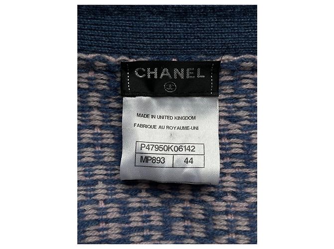 Chanel geflochtene Kaschmir Strickjacke Blau und Rosa Pink - Ansicht 8