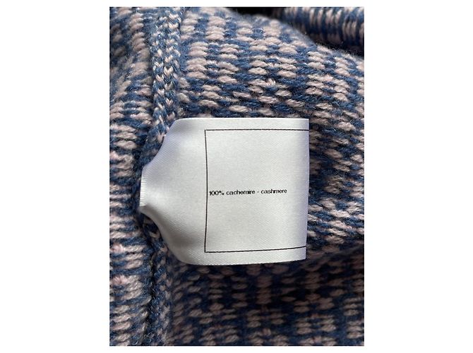 Chanel geflochtene Kaschmir Strickjacke Blau und Rosa Pink - Ansicht 9