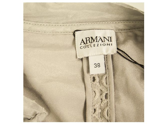Armani Collezioni Grau bestickte leichte Strickjacke m. Reißverschluss Gr 38 - Ansicht 3