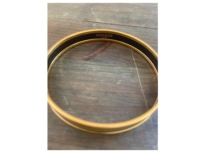Pulsera de esmalte hermès Gold hardware - vista 6