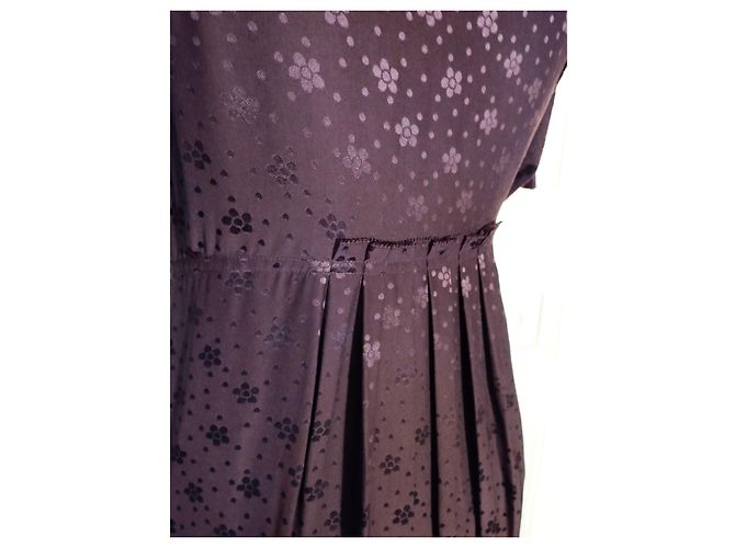 MARC BY MARC JACOBS SUBLIME COUTURE KLEID SEIDE UND SEIDE WOLLE KRAGEN ODER T 36/38 Dunkelbraun - Ansicht 3