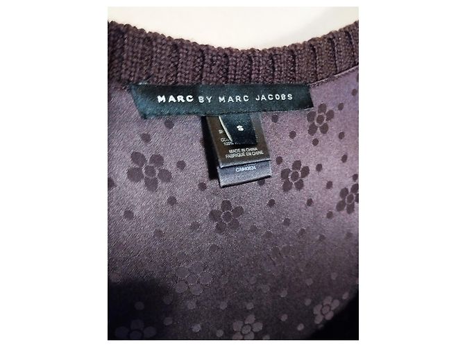 MARC BY MARC JACOBS SUBLIME COUTURE KLEID SEIDE UND SEIDE WOLLE KRAGEN ODER T 36/38 Dunkelbraun - Ansicht 5
