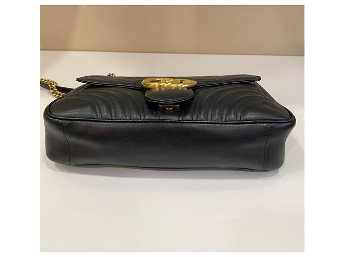 Bolso de hombro Gucci GG Marmont matelassé de piel negro - vista 3