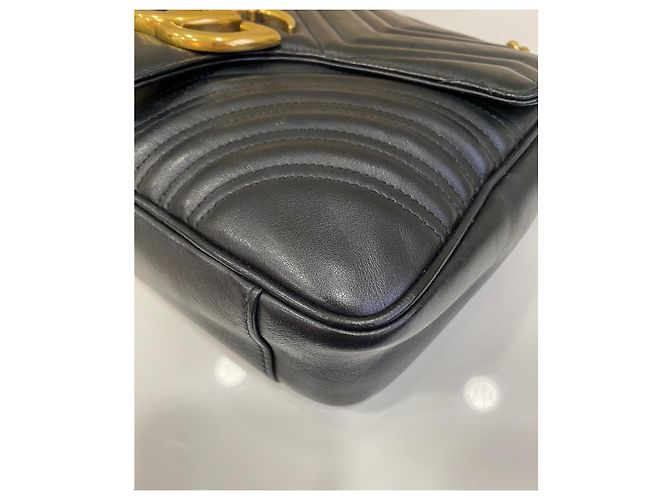 Bolso de hombro Gucci GG Marmont matelassé de piel negro - vista 5