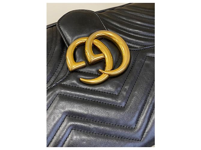Bolso de hombro Gucci GG Marmont matelassé de piel negro - vista 6
