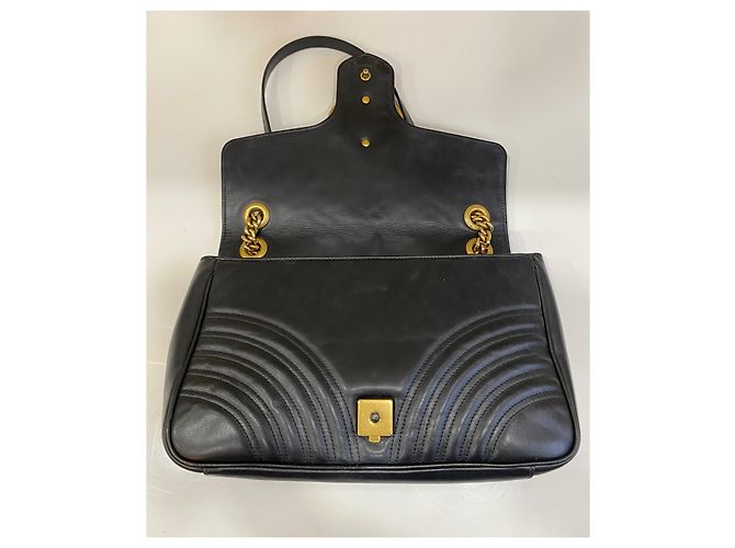 Bolso de hombro Gucci GG Marmont matelassé de piel negro - vista 8