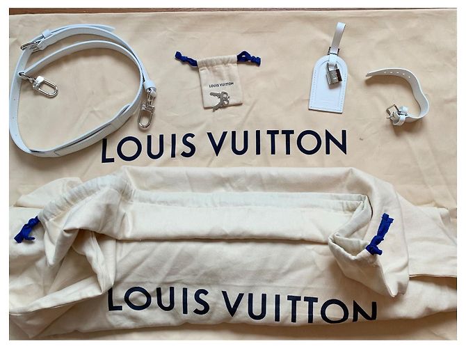 Abbesses Louis Vuitton KEEPALL Bandouliere 50 ACQUERELLO Bianco - vista 8