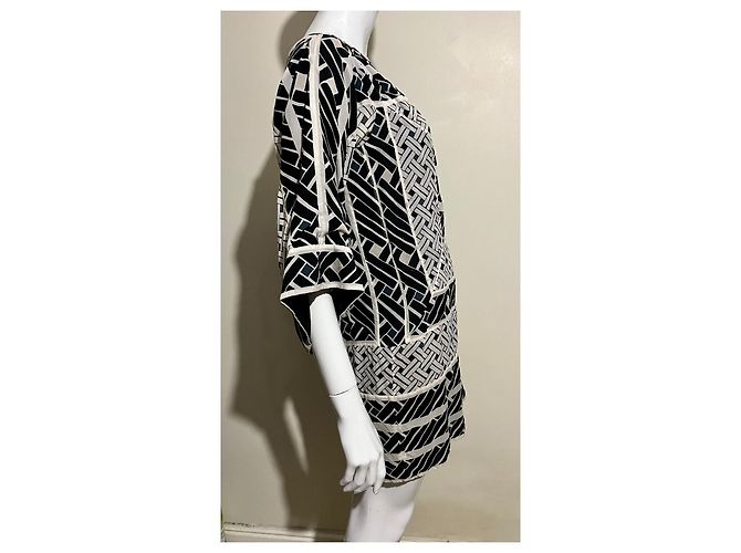 Diane Von Furstenberg Vestido DvF Pallavi de seda con mangas kimono Negro Multicolor - vista 3