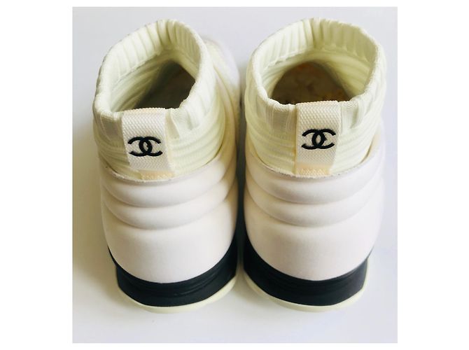 Chanel Speed Stretch Sock Trainer Creme Weiß - Ansicht 11