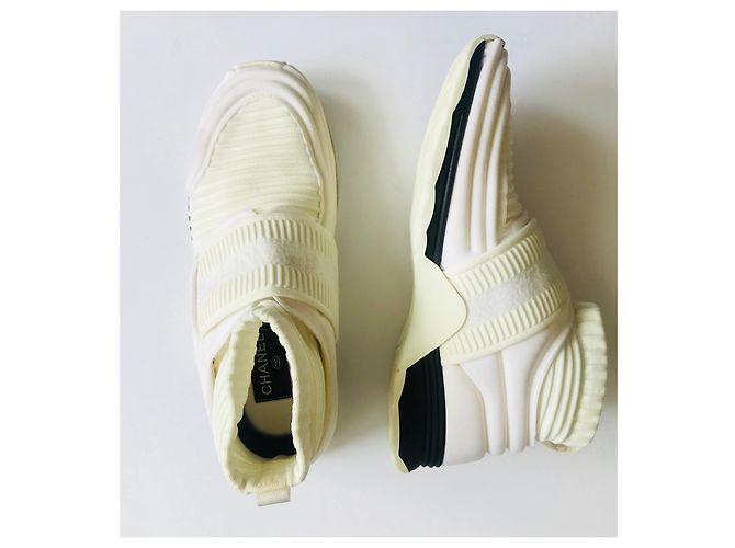 Chanel Speed Stretch Sock Trainer Creme Weiß - Ansicht 4