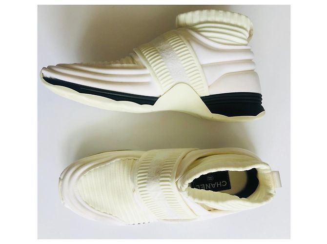 Chanel Speed Stretch Sock Trainer Creme Weiß - Ansicht 5