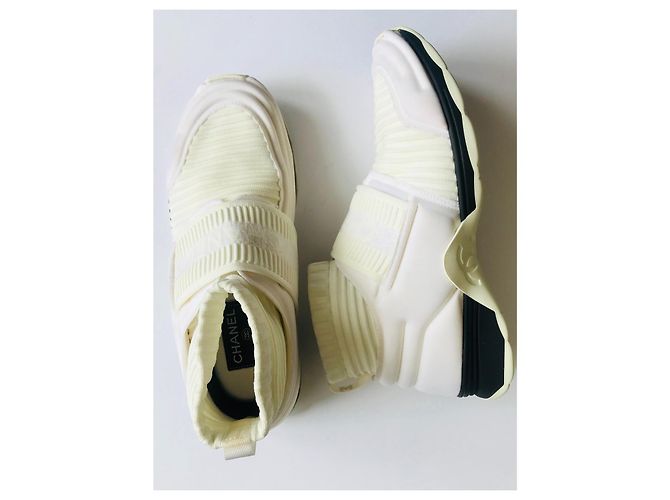 Chanel Speed Stretch Sock Trainer Creme Weiß - Ansicht 7