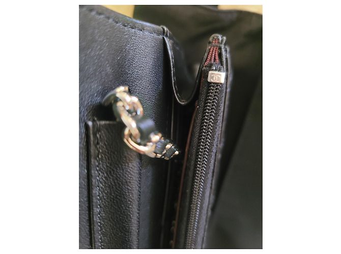 Wallet On Chain Chanel Brieftasche an der Kette Schwarz - Ansicht 7