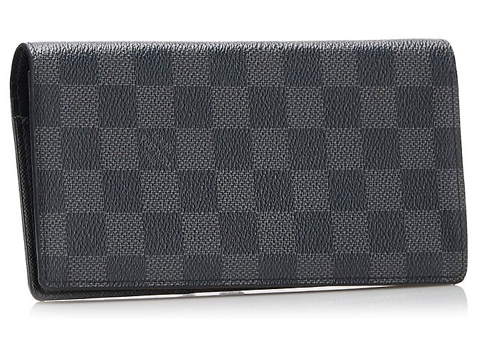 Carteira Louis Vuitton Black Damier Graphite Brazza Preto - vista 2